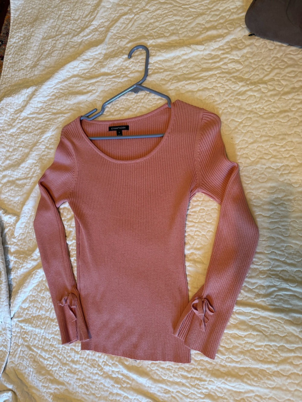 41 Hawthorn Ribbed Tie-Waist Sweater Top — Dusty Mauve